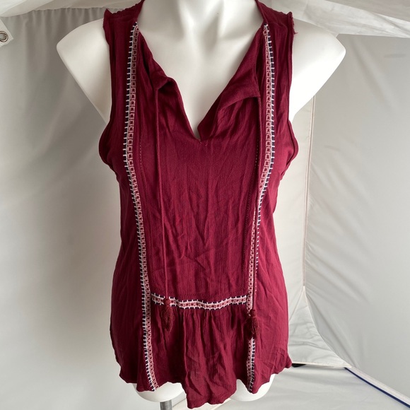 LOFT Tops - LOFT berry/burgundy sleeveless v-neck top M